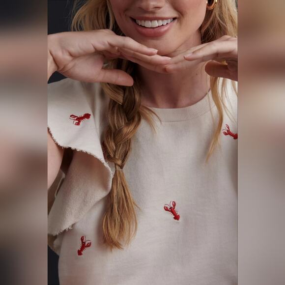 T.La White Top with Red Lobster Print - Picture 4 of 5